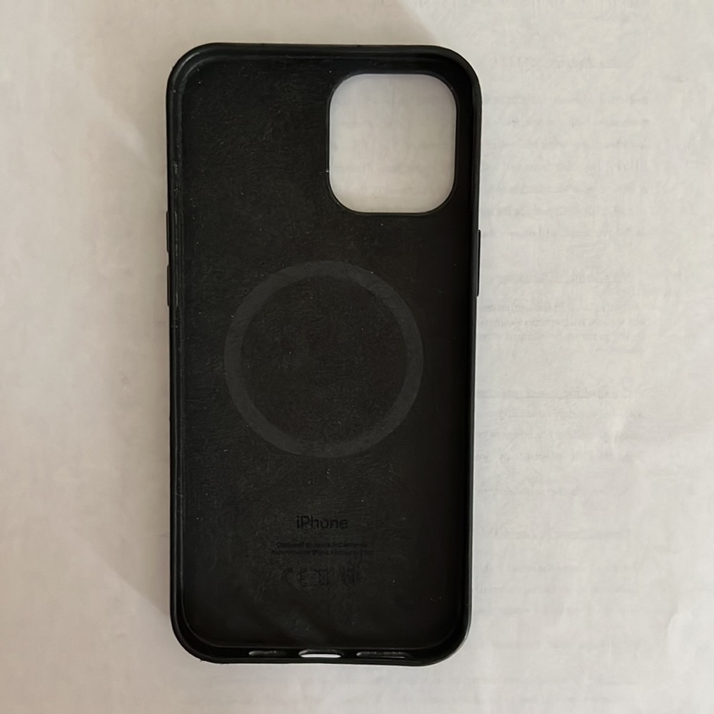 Apple black leather mag safe case for IPhone 12 Pro Max